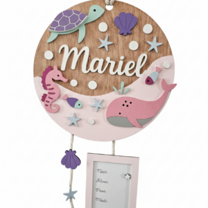Letrero de Nacimiento Personalizado para Bebé (Niña) | Madera con Grabado Láser