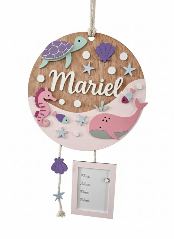 Letrero de Nacimiento Personalizado para Bebé (Niña) | Madera con Grabado Láser